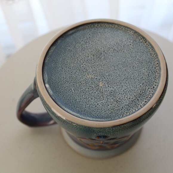 Ceramic Studio Pottery Hand Crafted Oversized La Rochelle Blue Stoneware Mug Dog - Picture 8 of 8